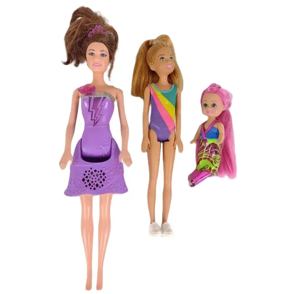 Set of 3 Barbie Dolls Princess Power Talking Corinne, Team Stacie, Mermaid Kelly